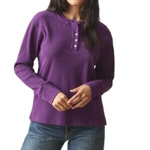 NWOT American Giant Women’s Thermal Henley Long Sleeve Medium Imperial Purple